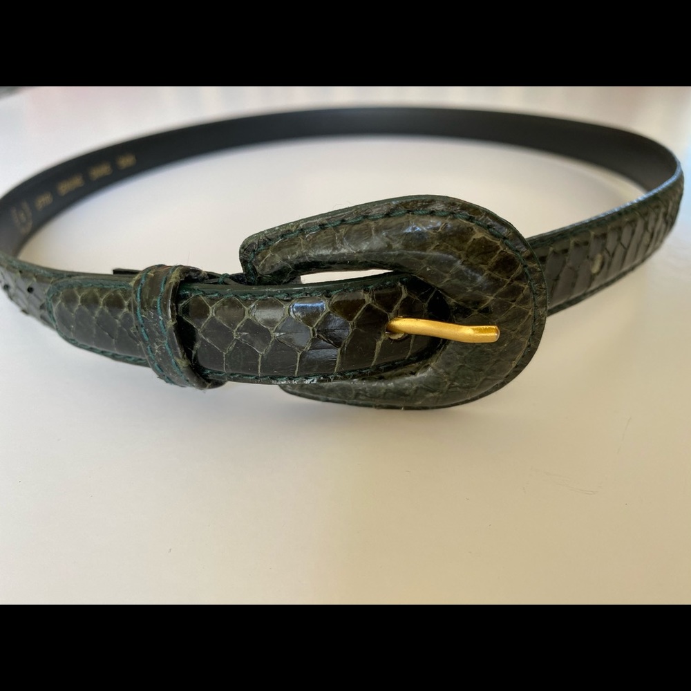 Forest Green Snakeskin Belt